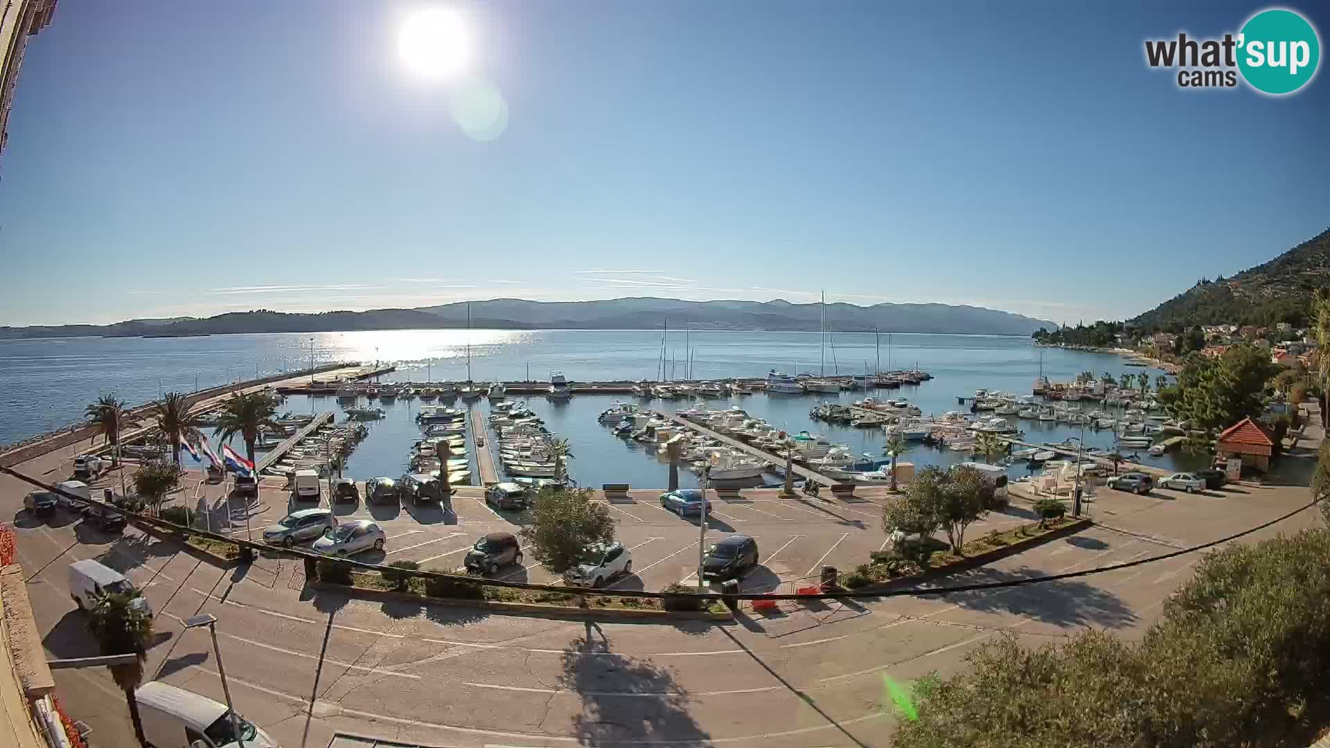 Webcam Orebić Uferpromenade – Fähre nach Korčula Live