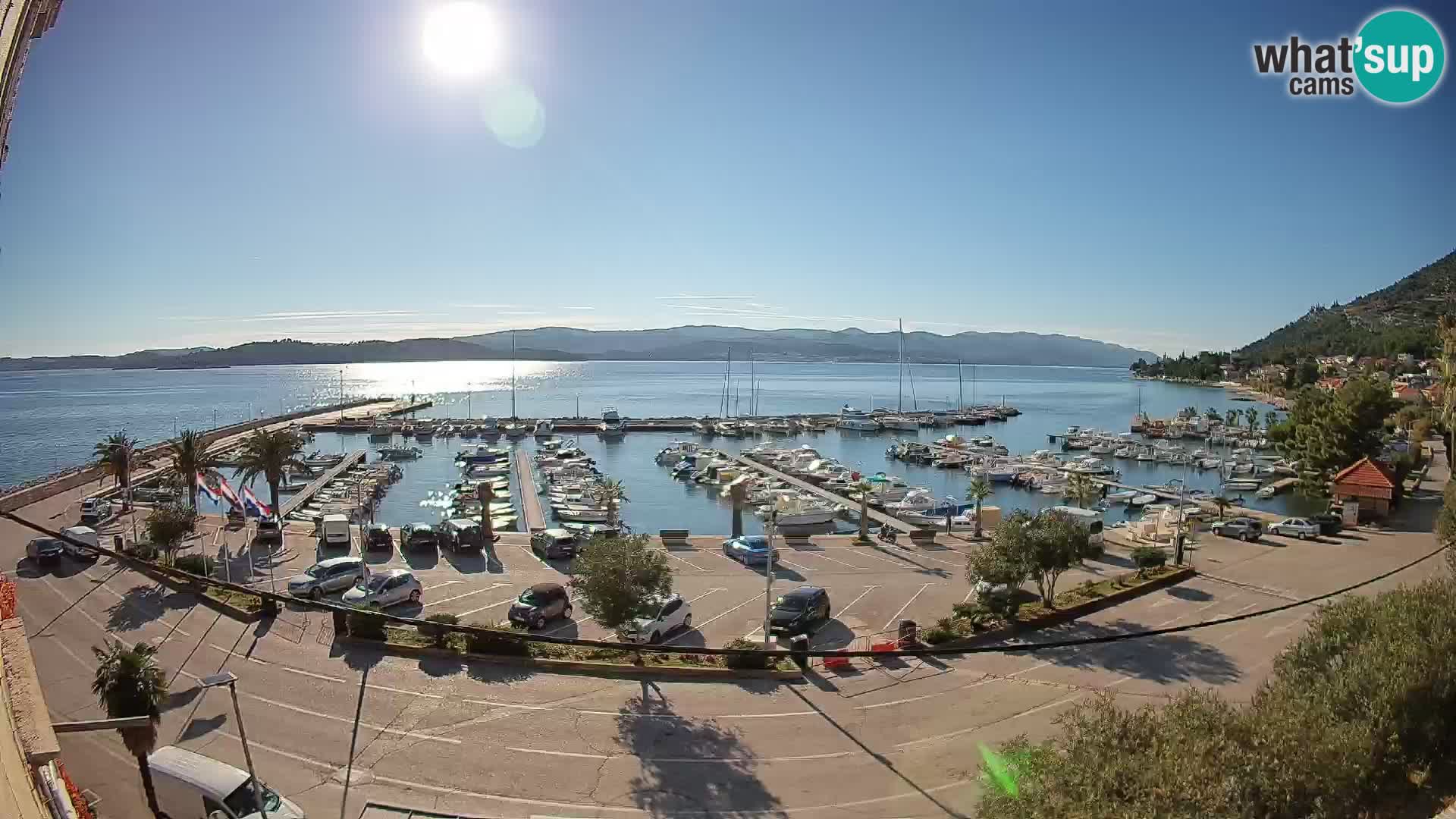 Webcam Orebić Uferpromenade – Fähre nach Korčula Live