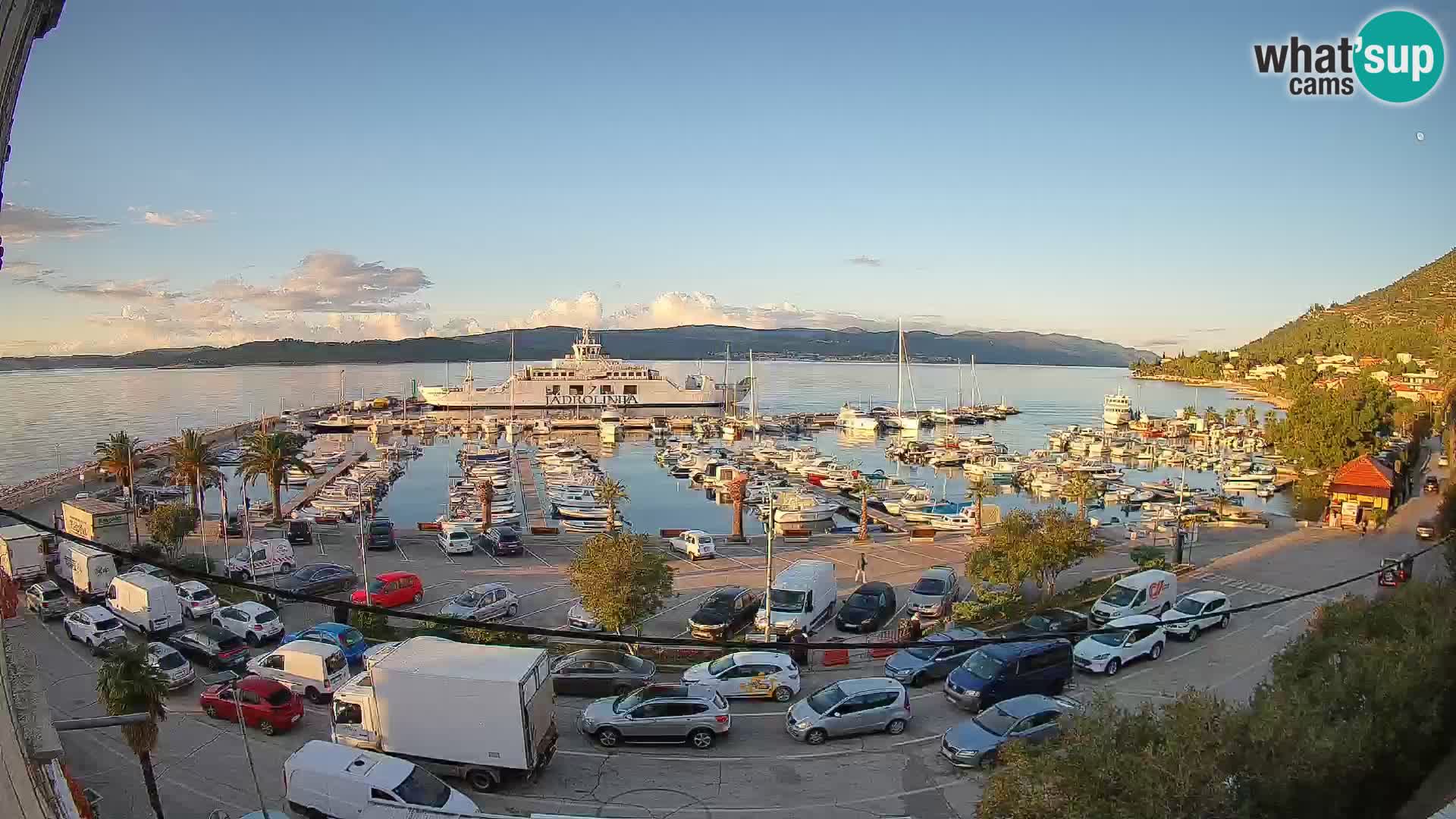 Webcam Orebić Uferpromenade – Fähre nach Korčula Live