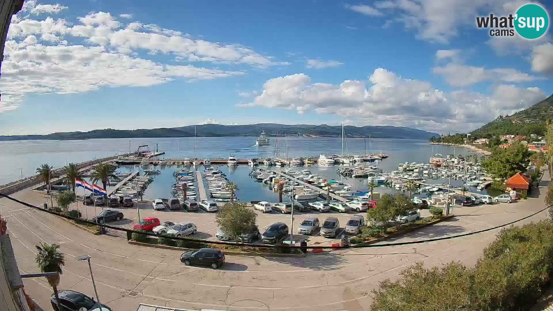 Webcam Orebić Uferpromenade – Fähre nach Korčula Live