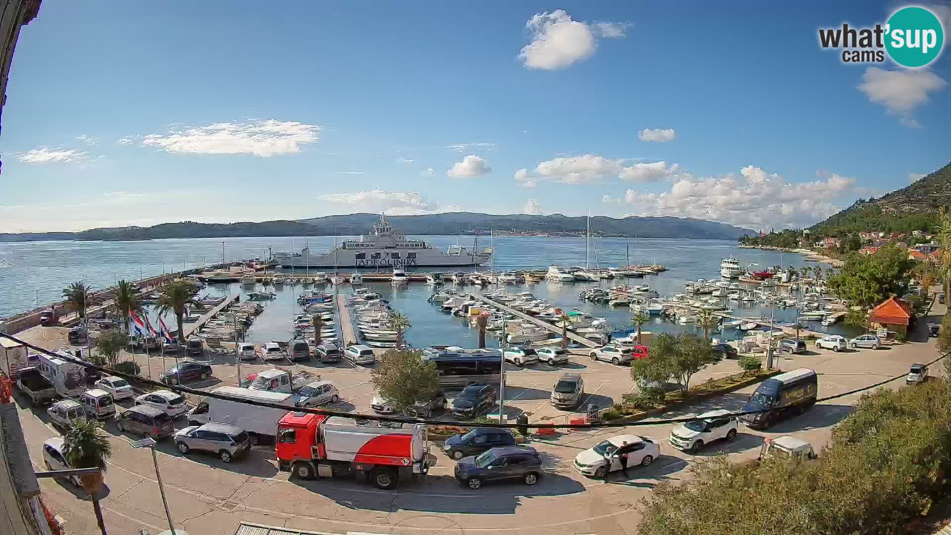 Spletna kamera Orebić Riva – Trajekt za Korčulo v živo