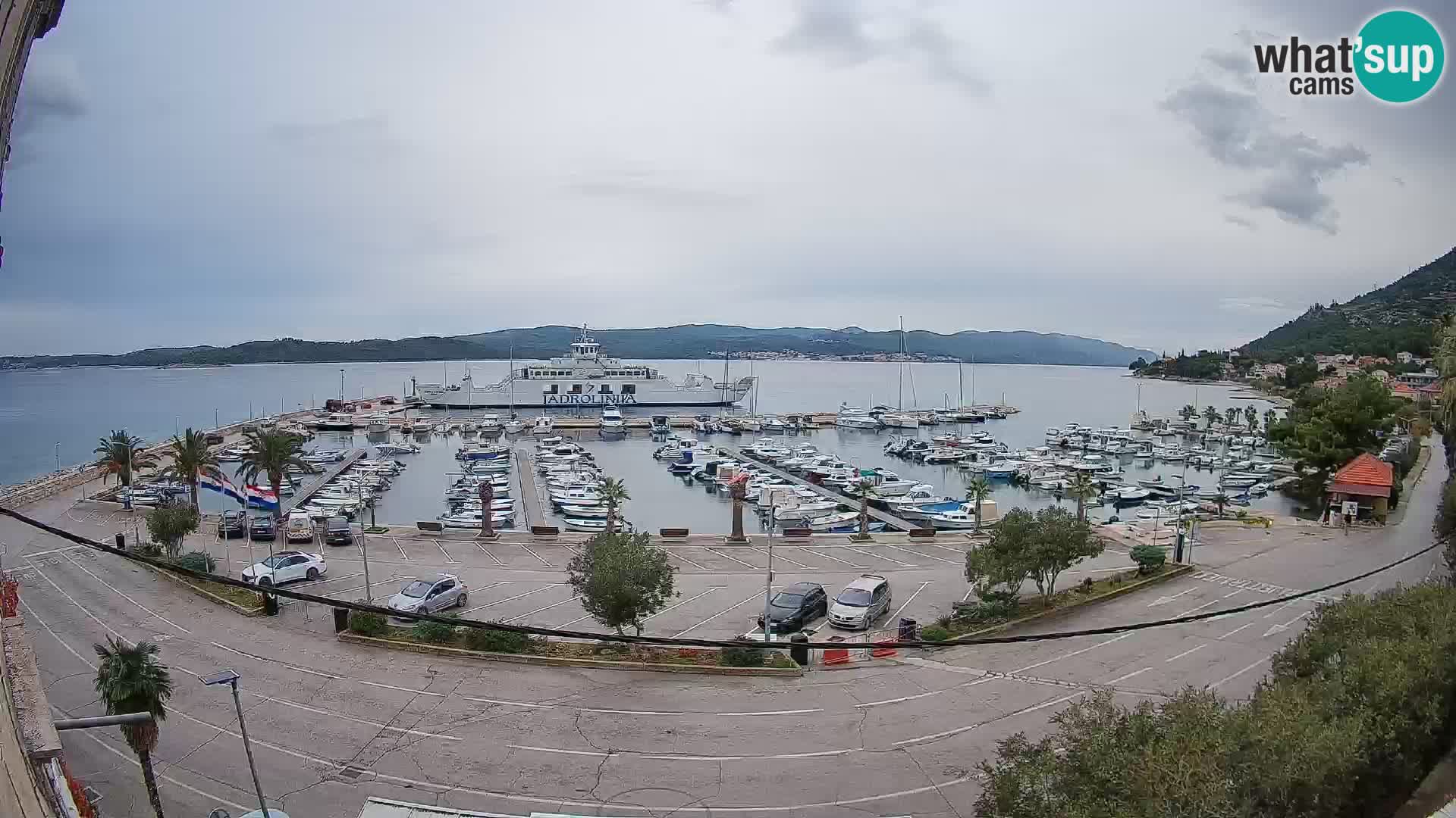 Spletna kamera Orebić Riva – Trajekt za Korčulo v živo