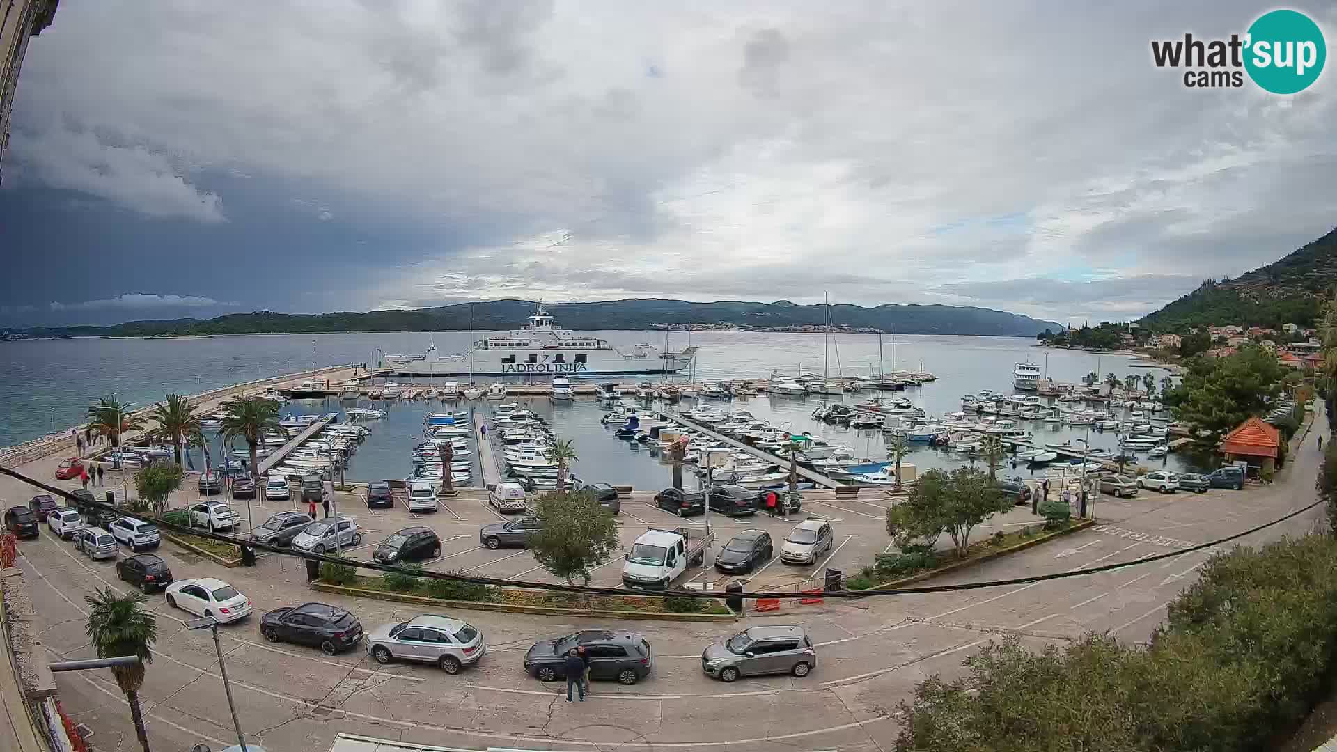 Spletna kamera Orebić Riva – Trajekt za Korčulo v živo