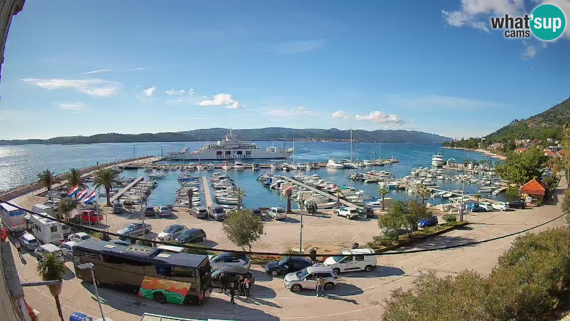 Webcam Orebić Riva – Ferry to Korčula Live