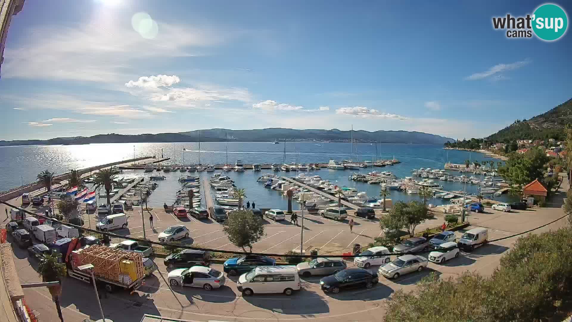 Webcam Orebić Uferpromenade – Fähre nach Korčula Live