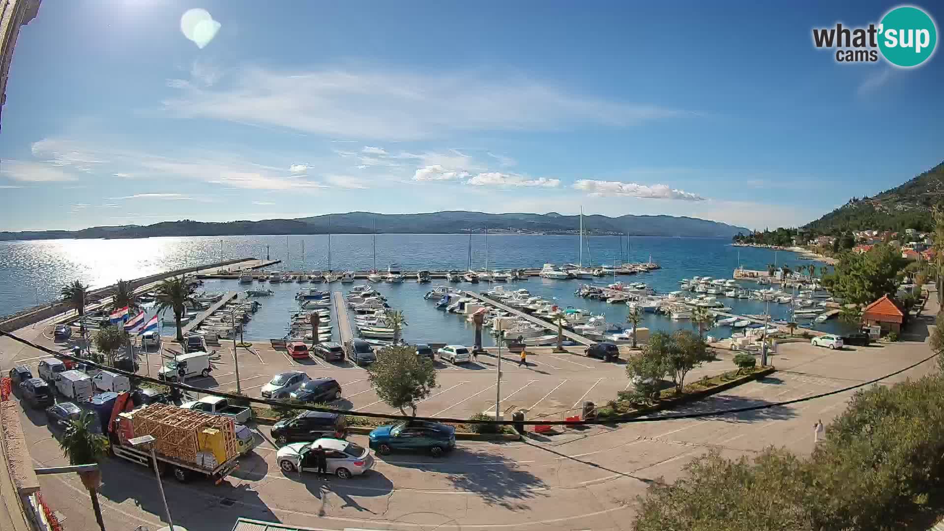 Webcam Orebić Uferpromenade – Fähre nach Korčula Live