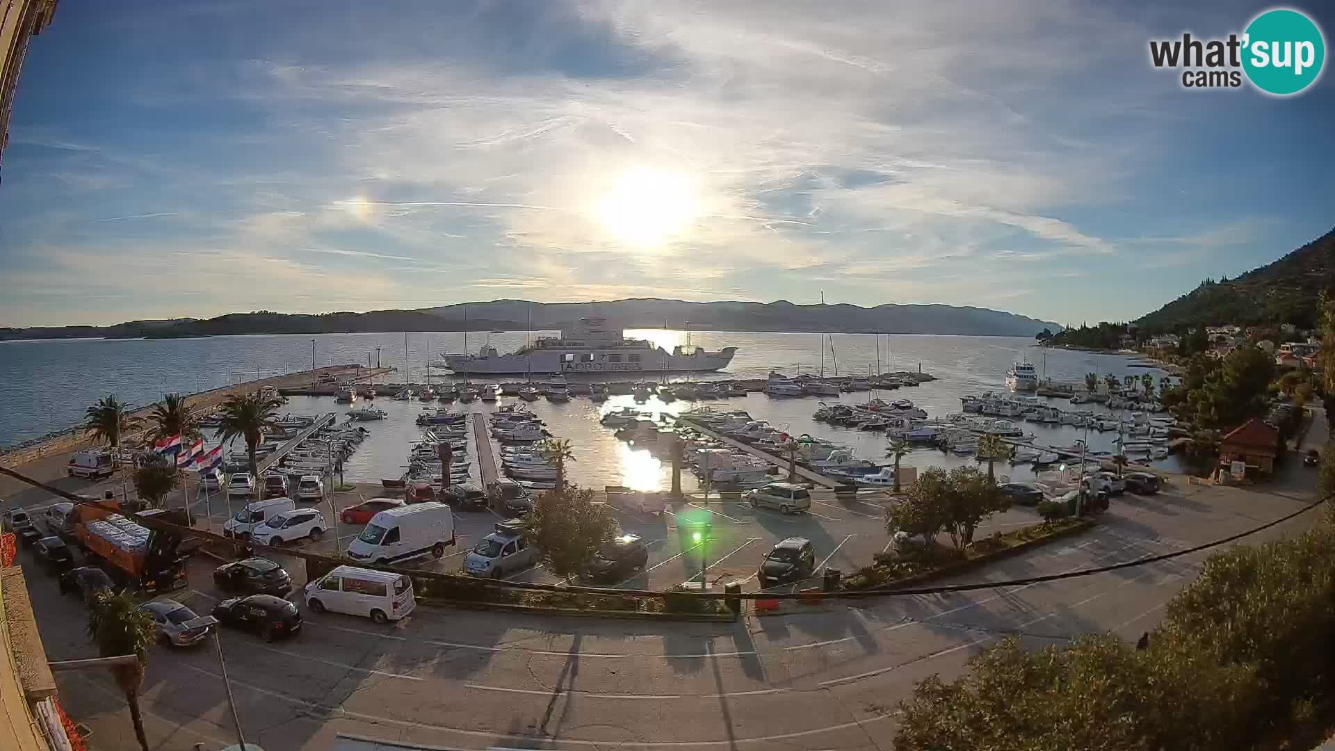 Webcam Orebić Uferpromenade – Fähre nach Korčula Live