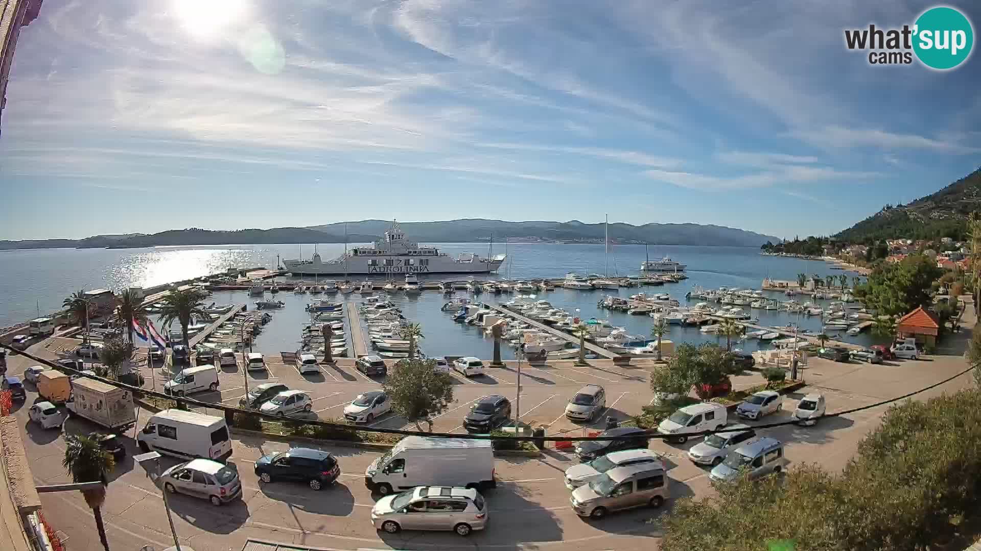 Spletna kamera Orebić Riva – Trajekt za Korčulo v živo