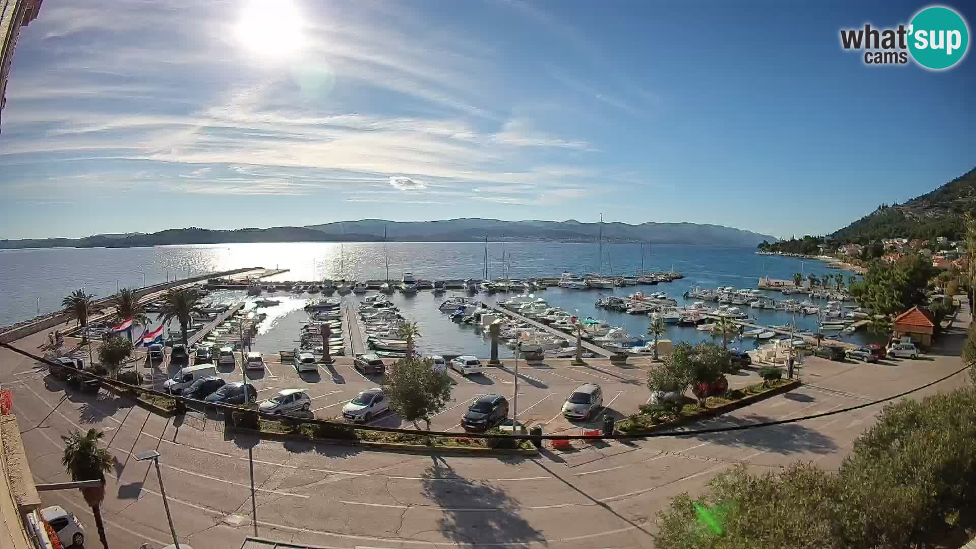 Webcam Orebić Uferpromenade – Fähre nach Korčula Live