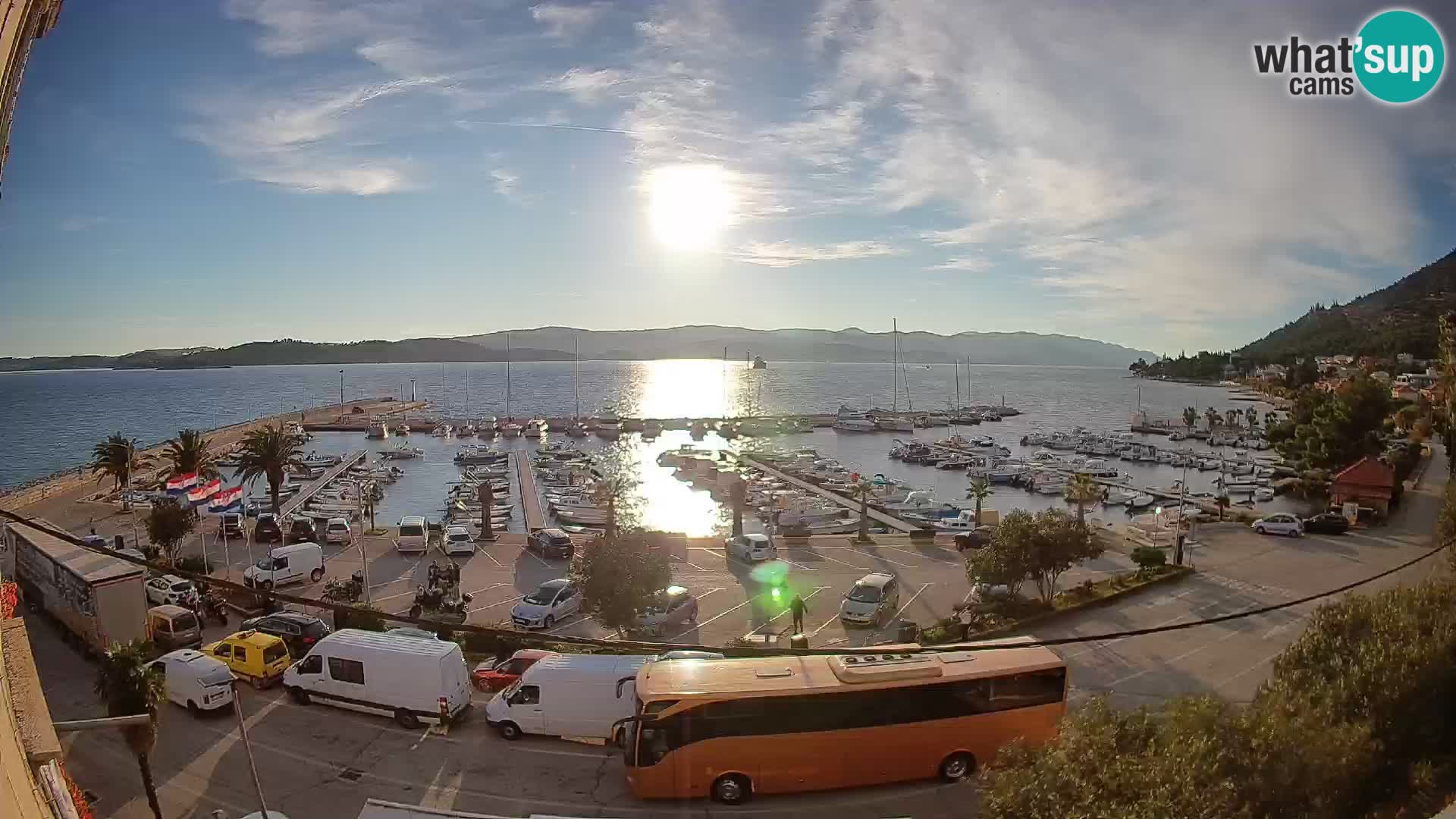 Spletna kamera Orebić Riva – Trajekt za Korčulo v živo