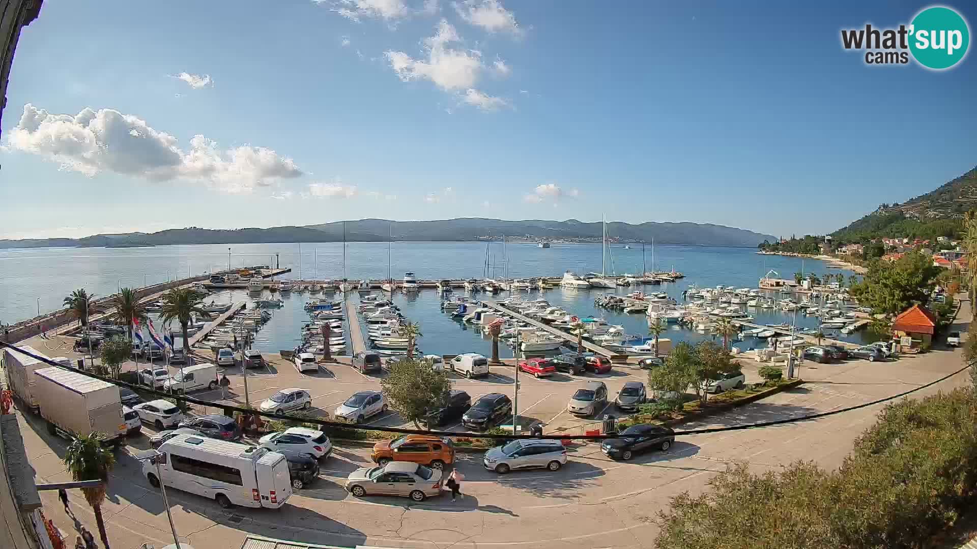 Spletna kamera Orebić Riva – Trajekt za Korčulo v živo