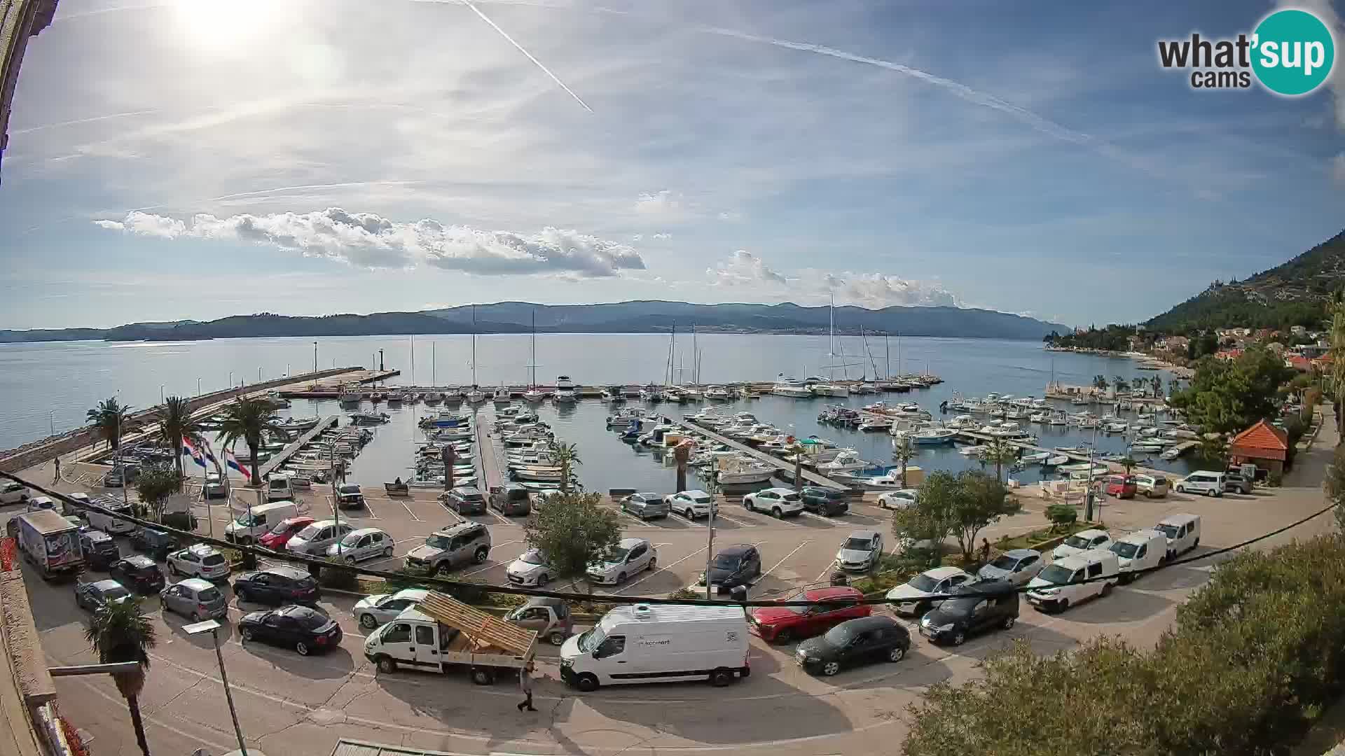 Spletna kamera Orebić Riva – Trajekt za Korčulo v živo