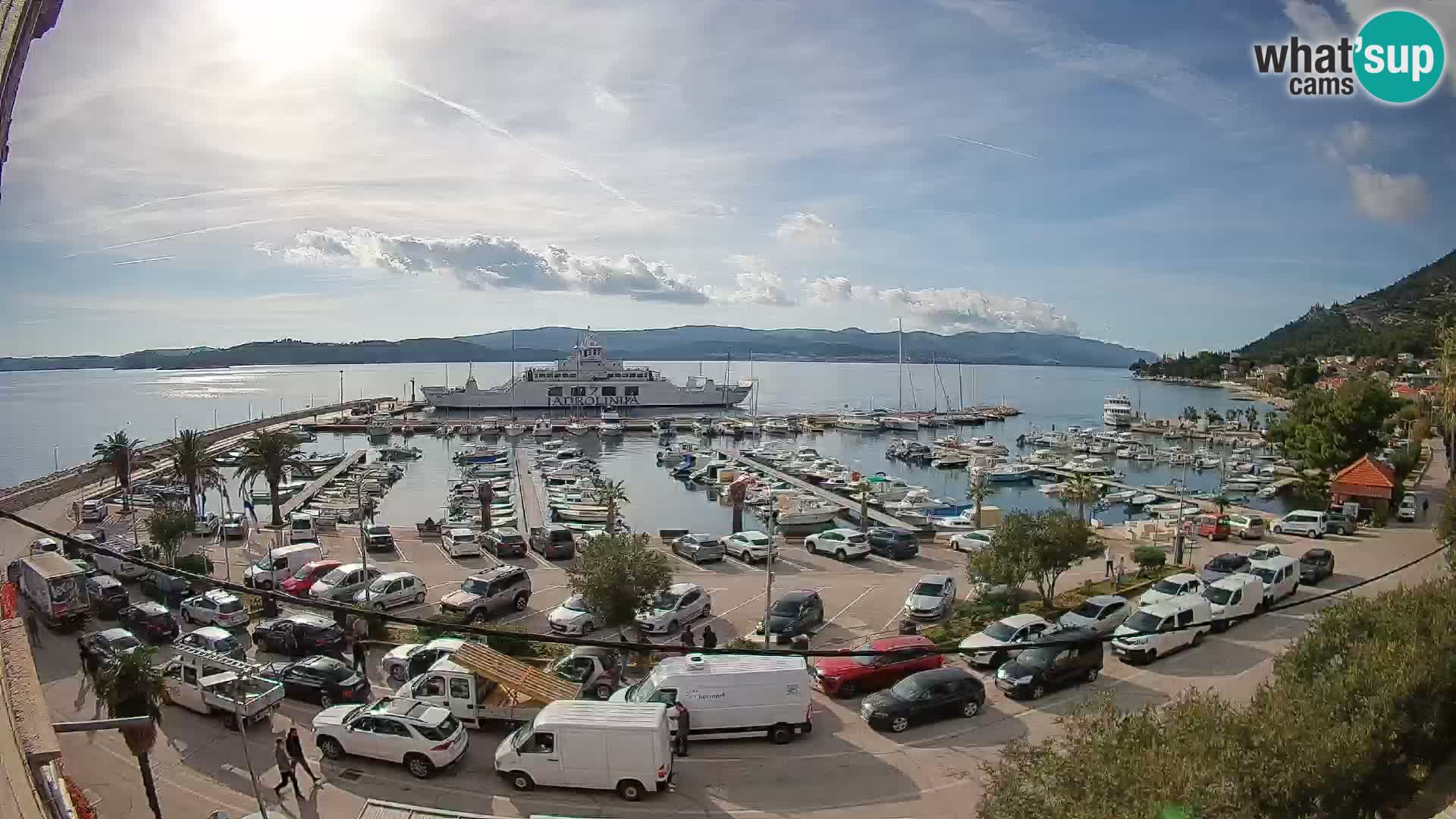 Webcam Orebić Uferpromenade – Fähre nach Korčula Live