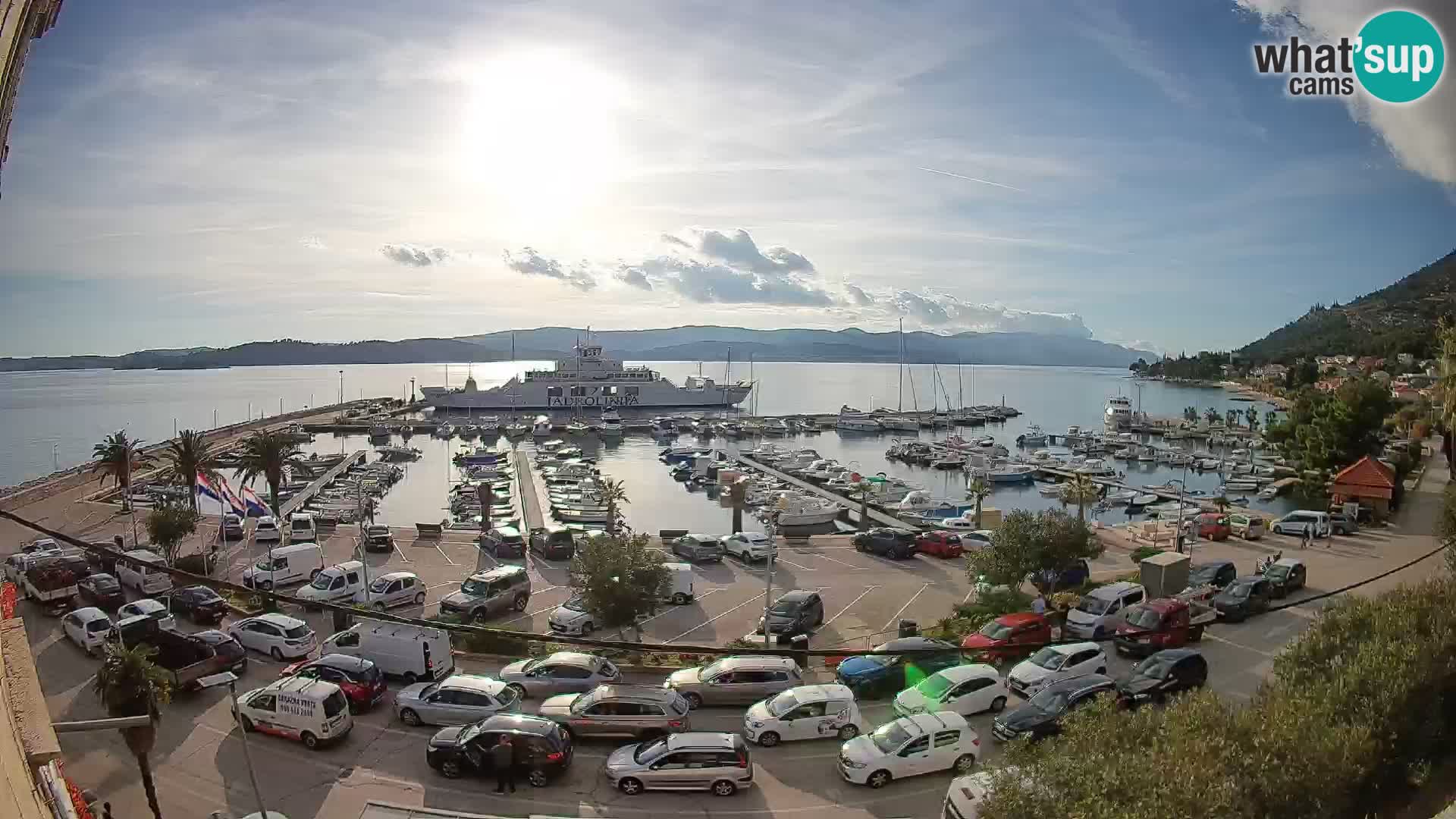 Spletna kamera Orebić Riva – Trajekt za Korčulo v živo