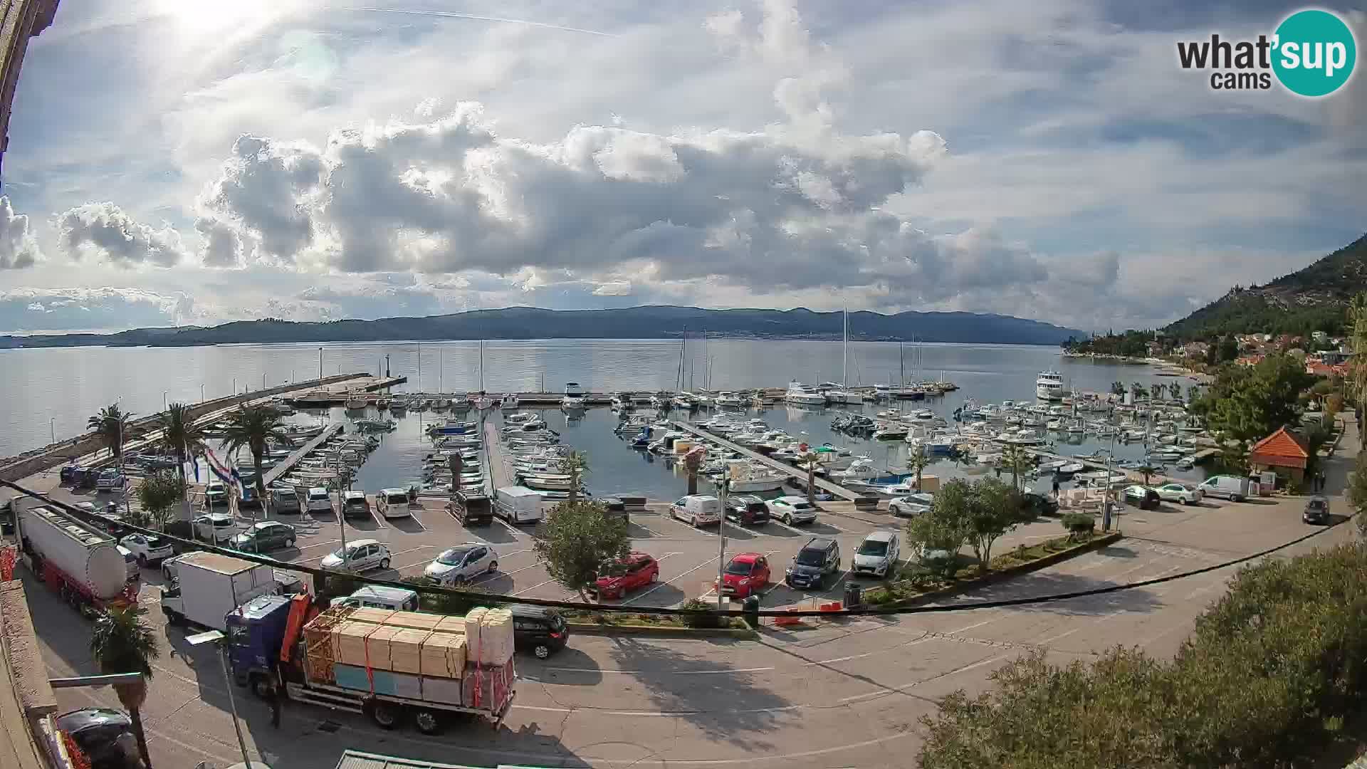 Spletna kamera Orebić Riva – Trajekt za Korčulo v živo