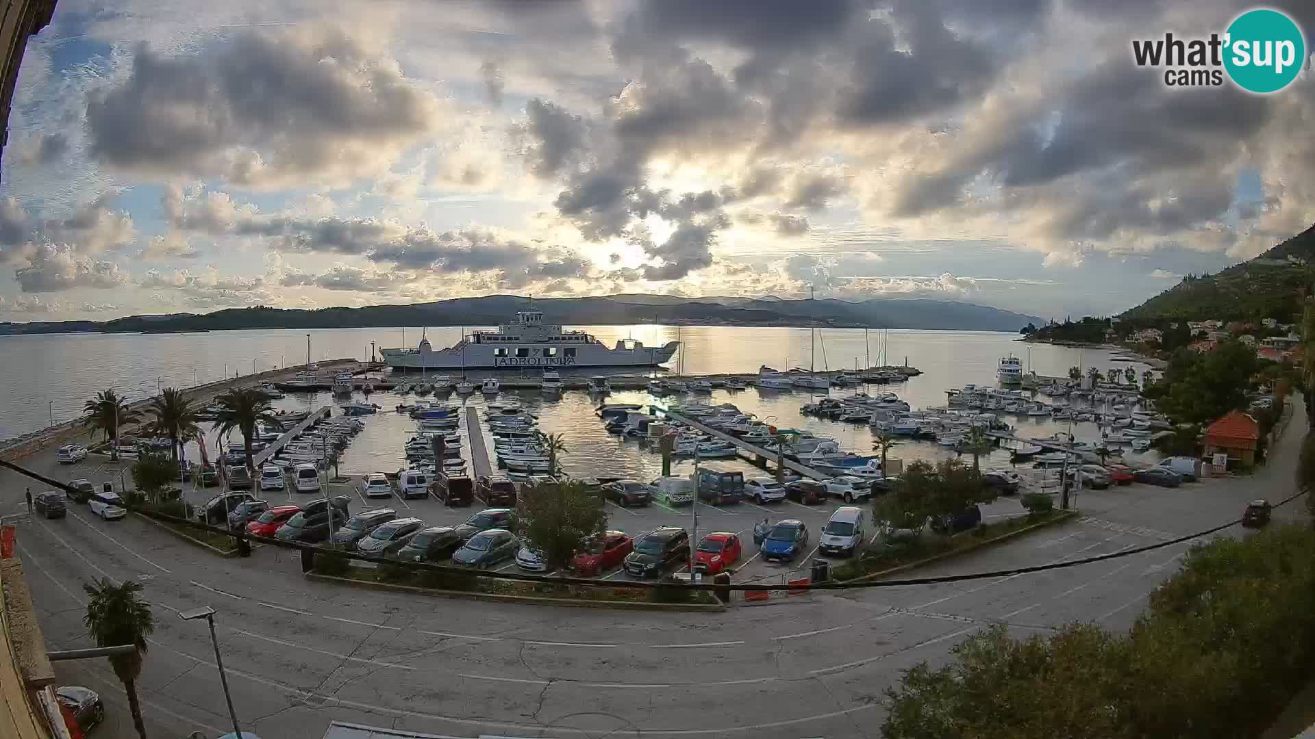 Spletna kamera Orebić Riva – Trajekt za Korčulo v živo