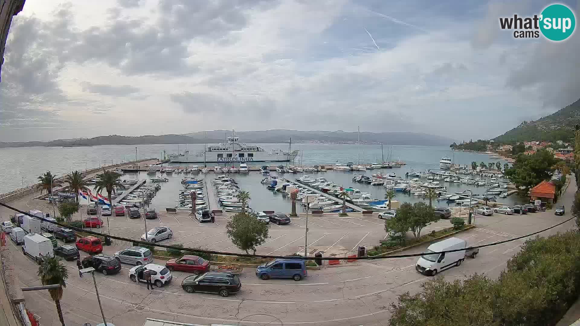 Spletna kamera Orebić Riva – Trajekt za Korčulo v živo