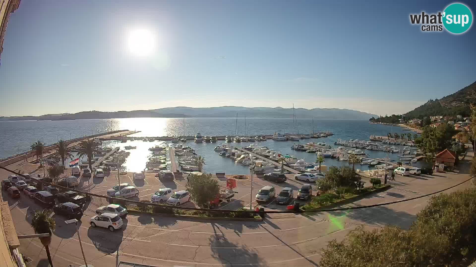 Spletna kamera Orebić Riva – Trajekt za Korčulo v živo