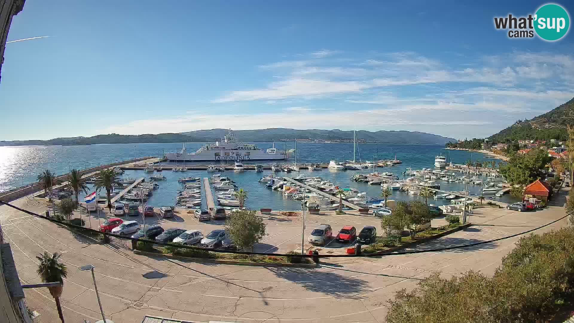 Webcam Orebić Riva – Ferry vers Korčula en direct