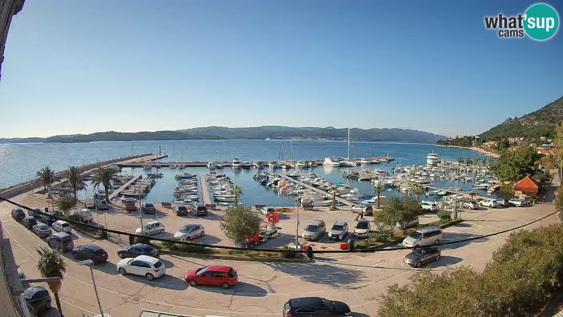 Spletna kamera Orebić Riva – Trajekt za Korčulo v živo