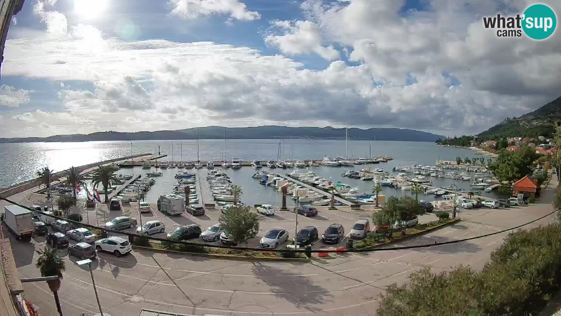 Spletna kamera Orebić Riva – Trajekt za Korčulo v živo