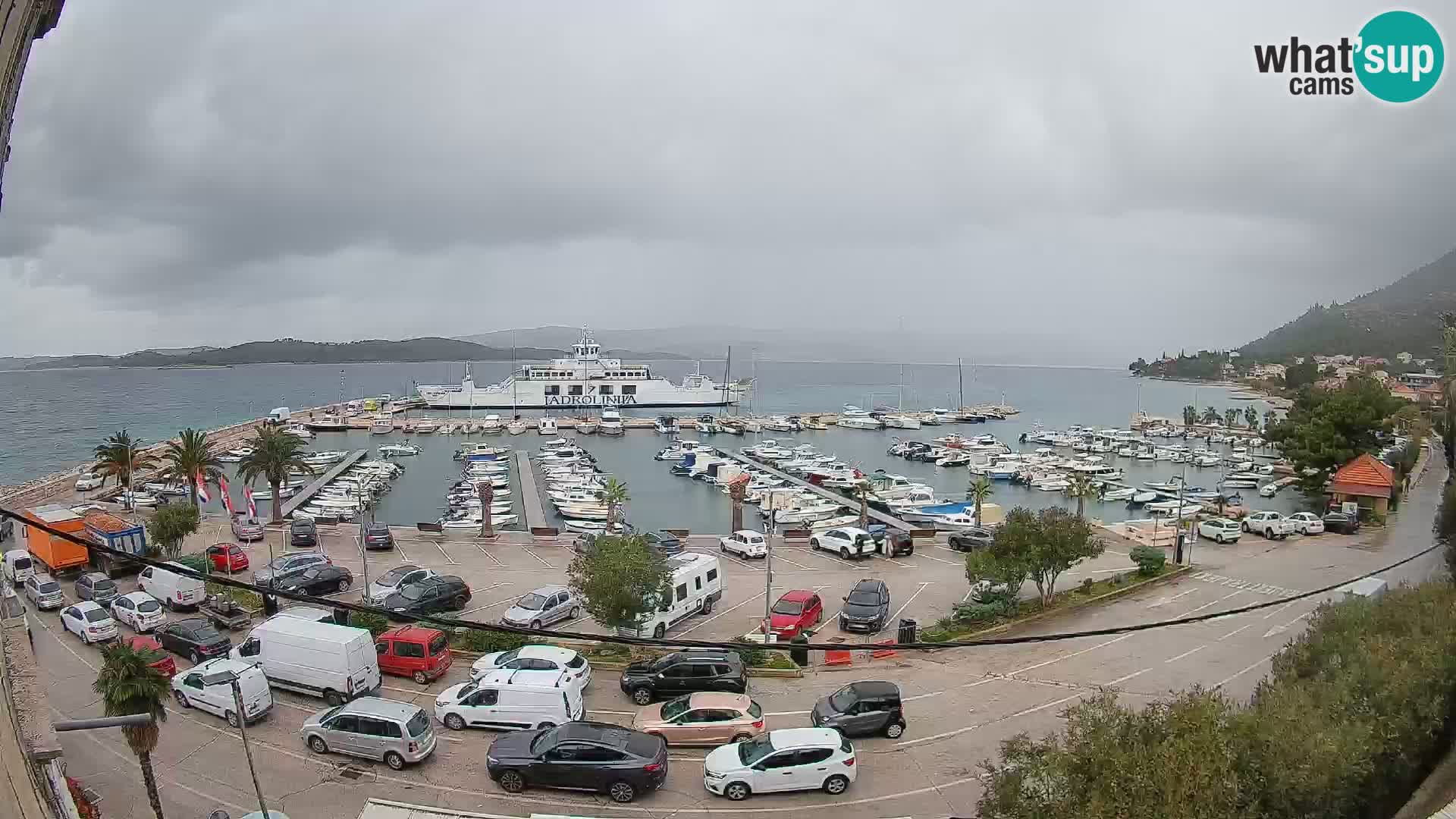 Spletna kamera Orebić Riva – Trajekt za Korčulo v živo
