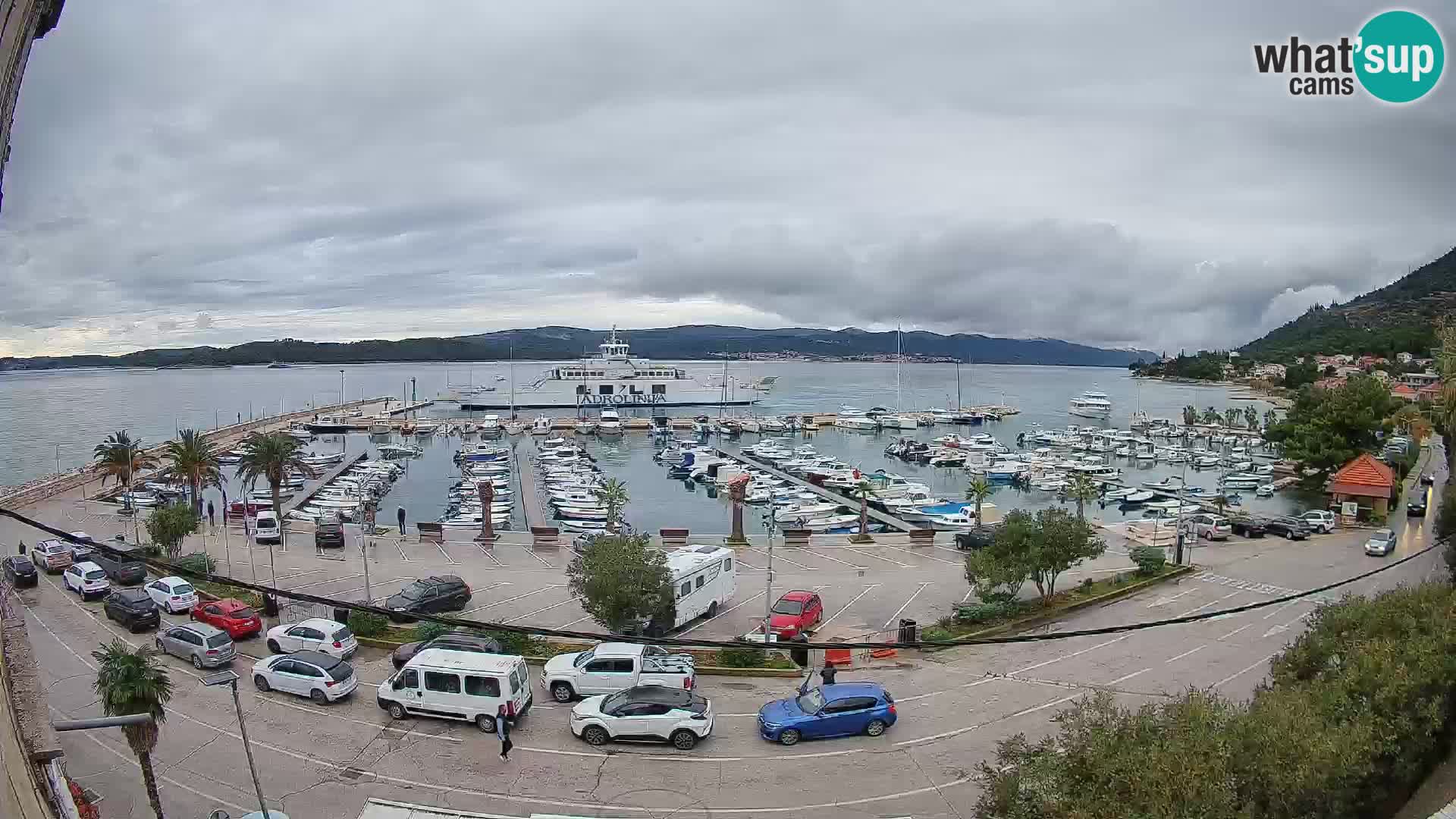 Spletna kamera Orebić Riva – Trajekt za Korčulo v živo