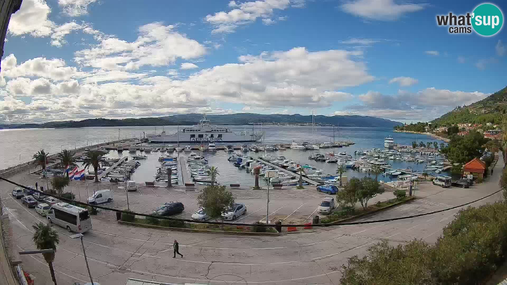 Web kamera Orebić Riva – Trajekt za Korčulu uživo