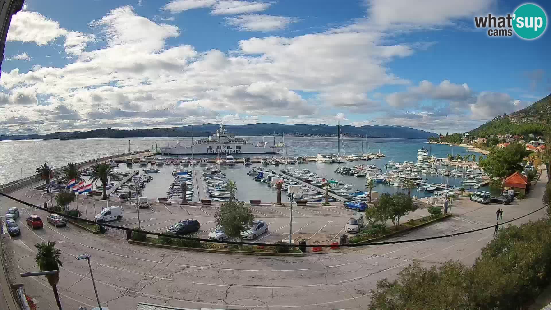 Webcam Orebić Uferpromenade – Fähre nach Korčula Live