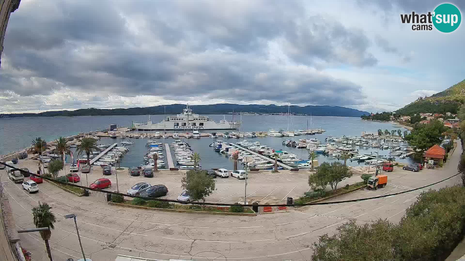 Spletna kamera Orebić Riva – Trajekt za Korčulo v živo