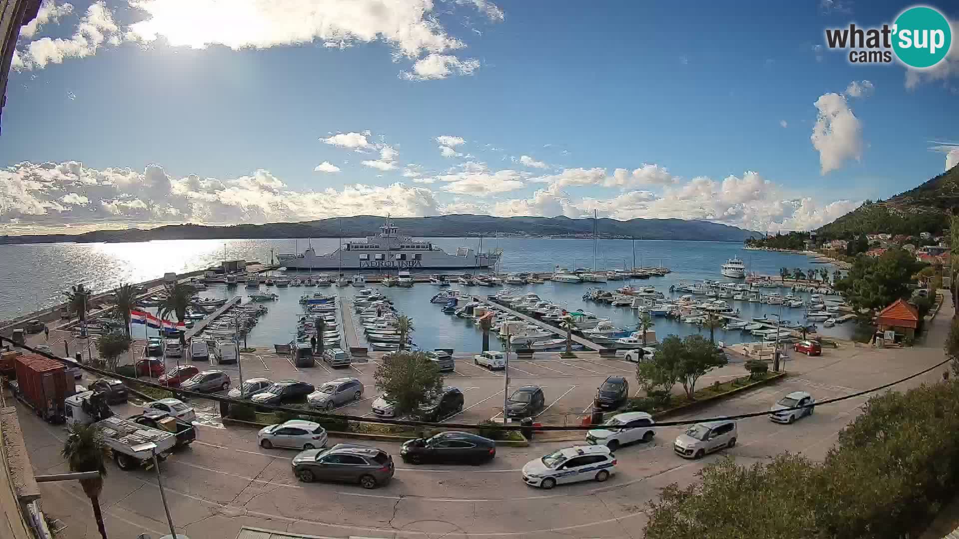 Webcam Orebić Uferpromenade – Fähre nach Korčula Live