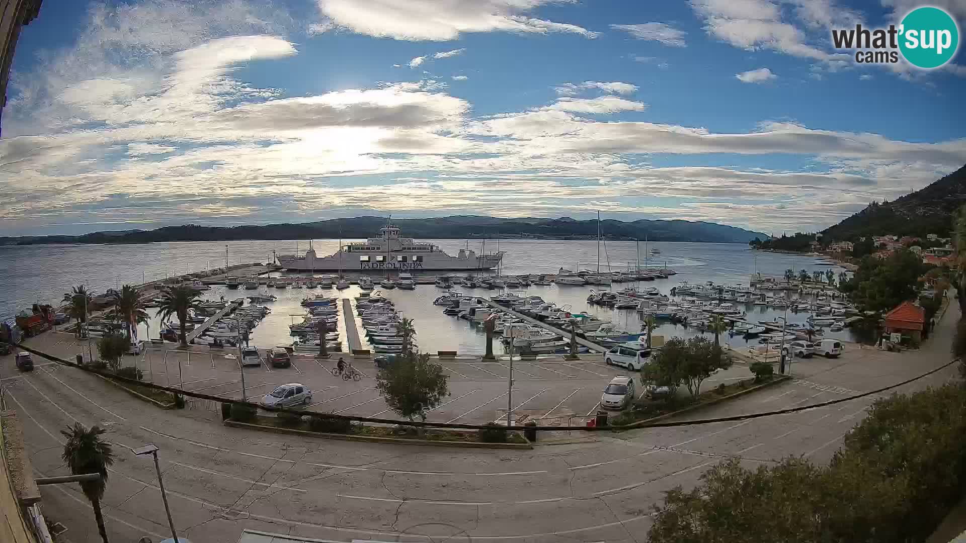 Spletna kamera Orebić Riva – Trajekt za Korčulo v živo