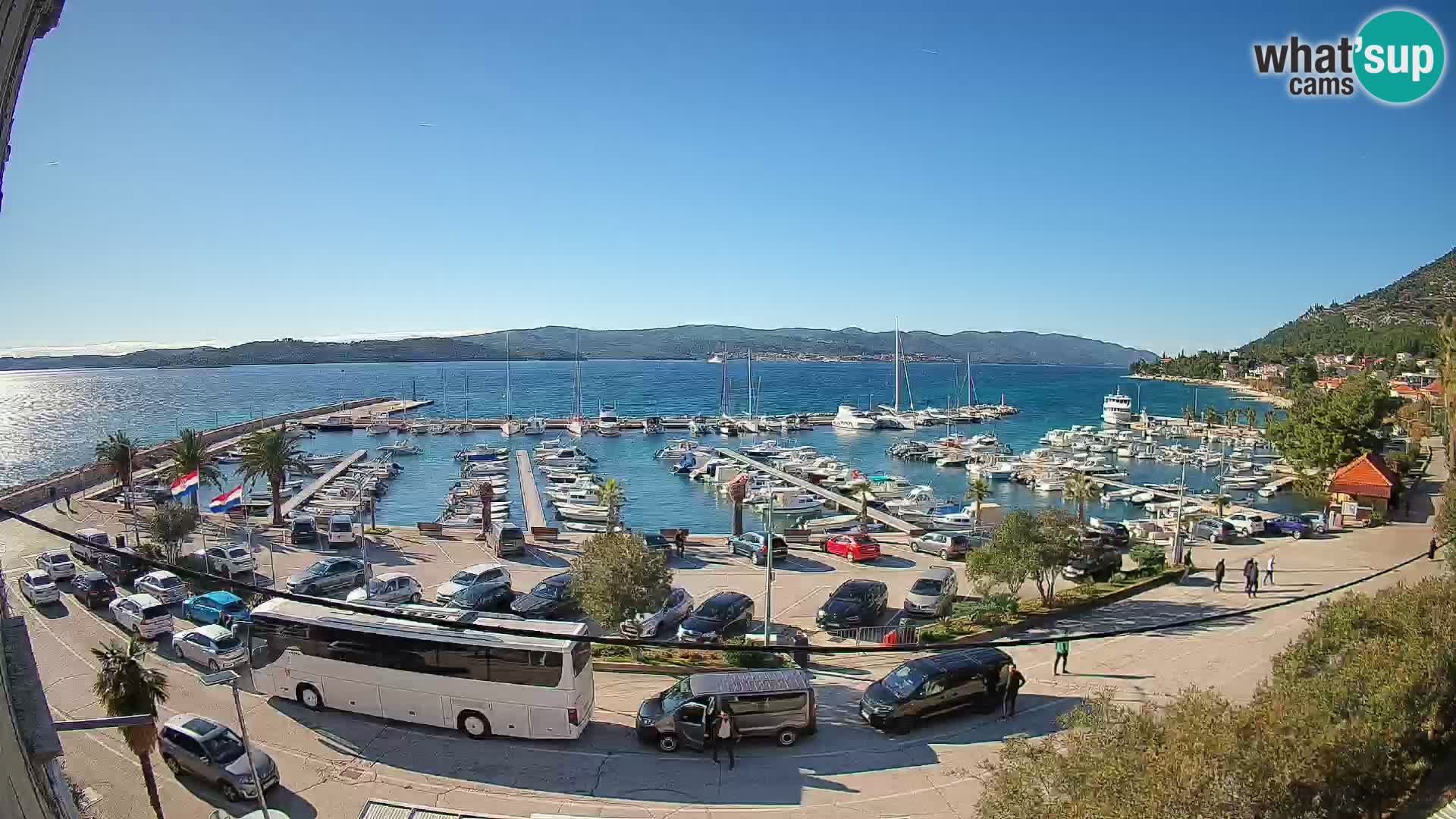 Webcam Orebić Uferpromenade – Fähre nach Korčula Live