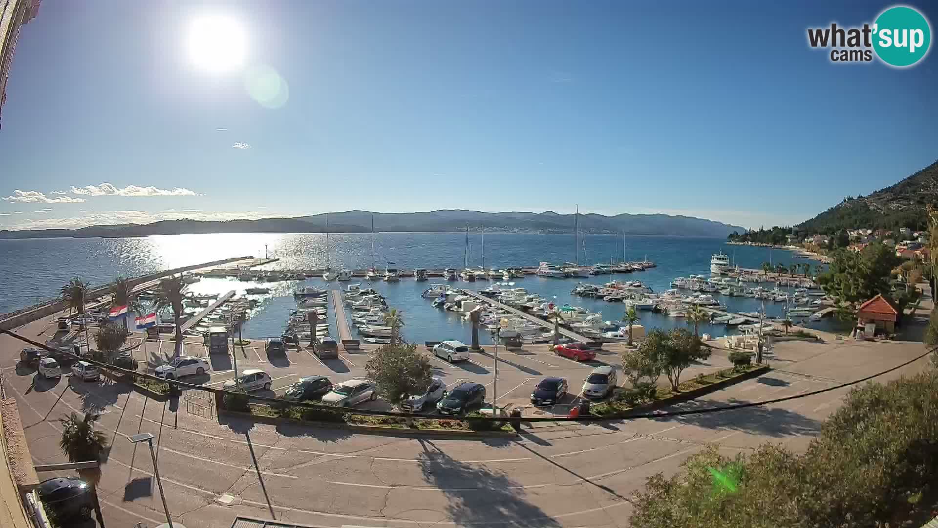 Webcam Orebić Uferpromenade – Fähre nach Korčula Live