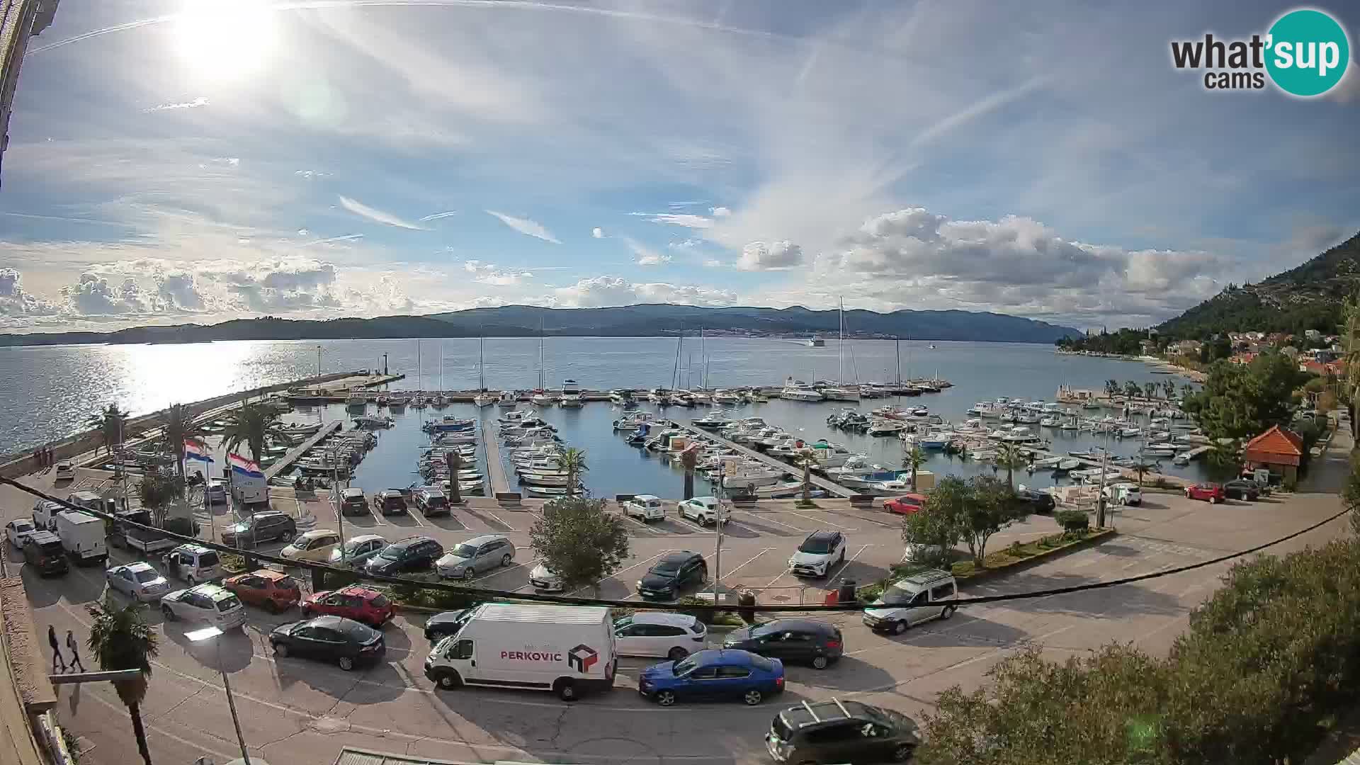 Spletna kamera Orebić Riva – Trajekt za Korčulo v živo