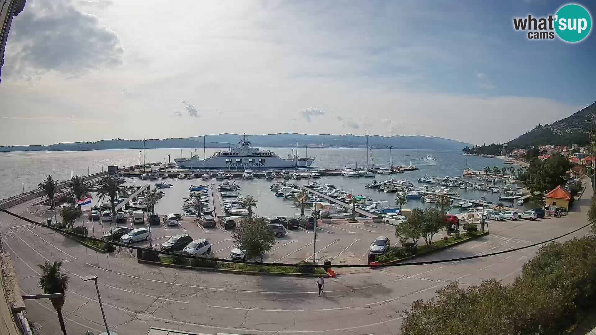 Webcam Orebić Uferpromenade – Fähre nach Korčula Live
