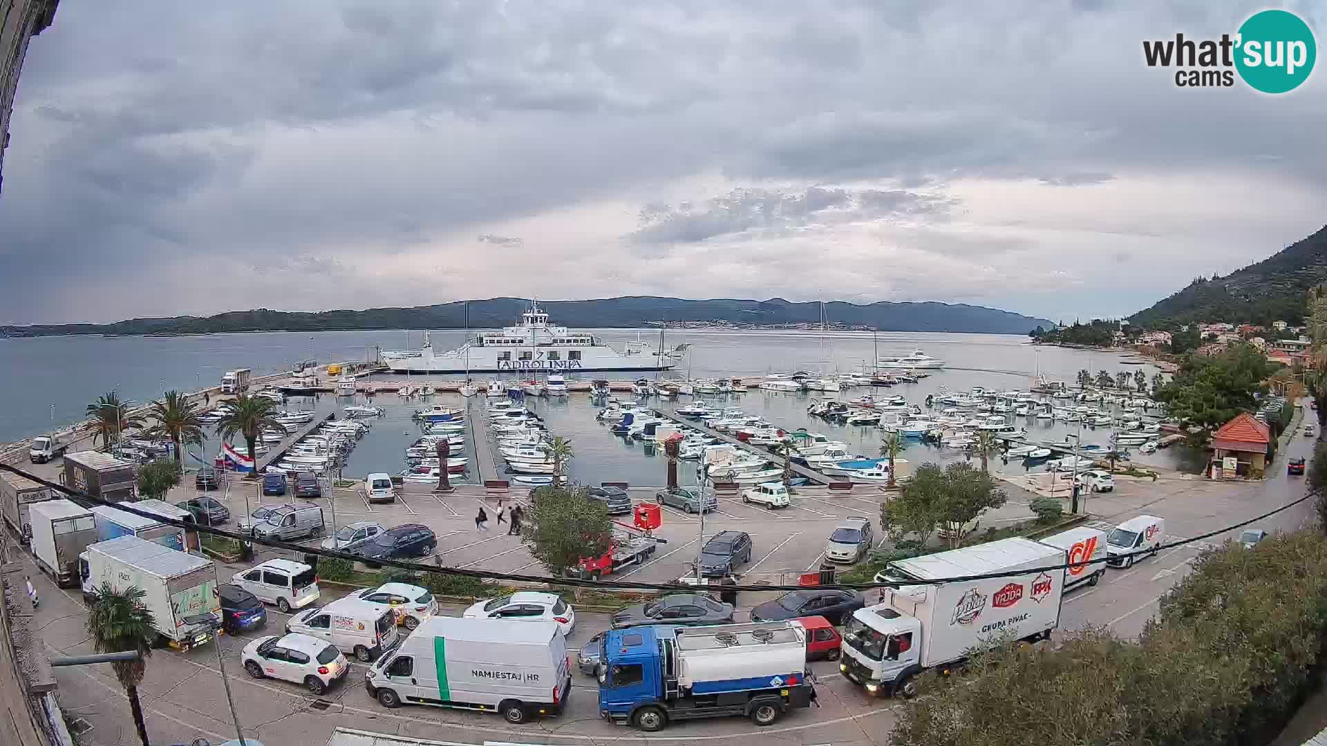 Spletna kamera Orebić Riva – Trajekt za Korčulo v živo
