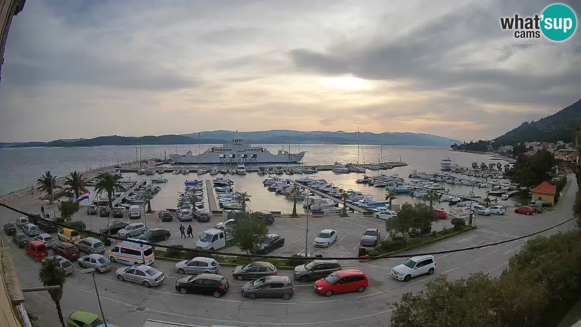 Webcam Orebić Riva – Ferry a Korčula en vivo