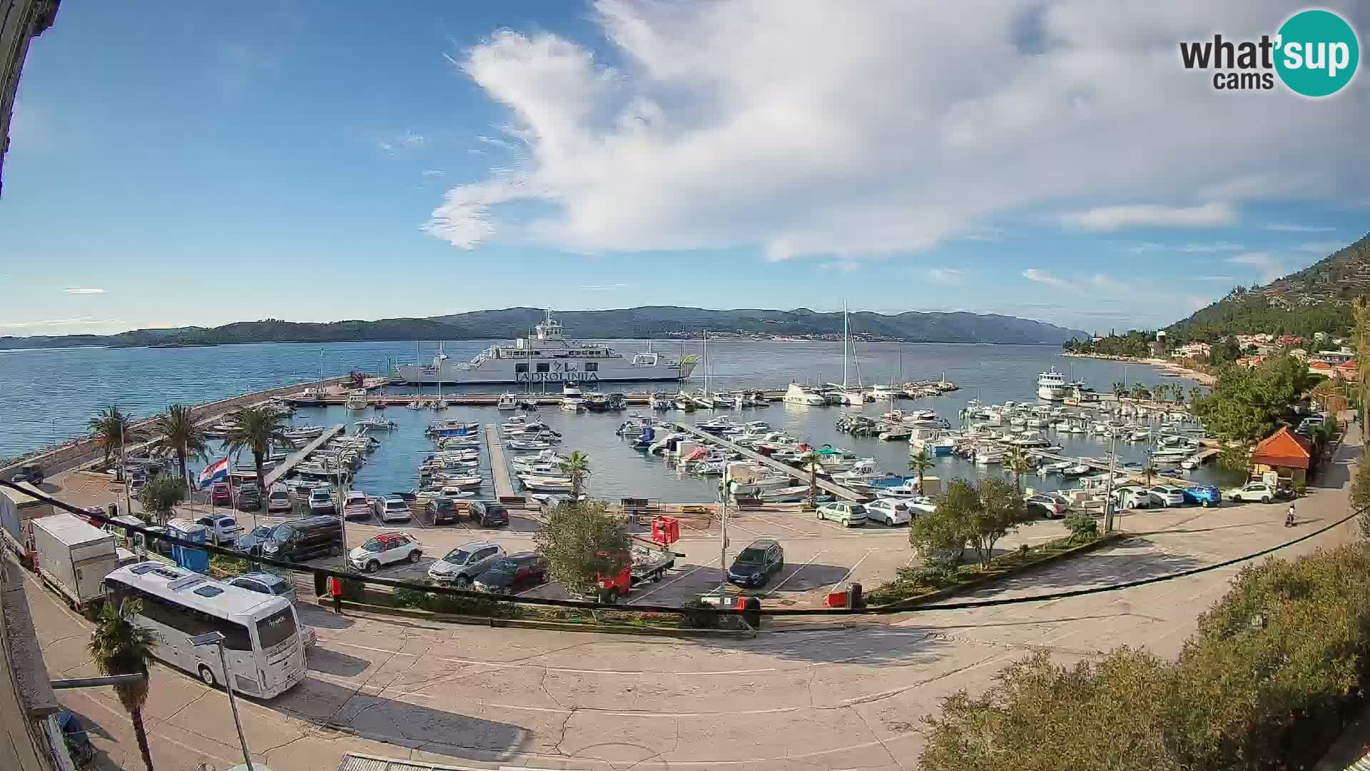 Webcam Orebić Riva – Ferry to Korčula Live