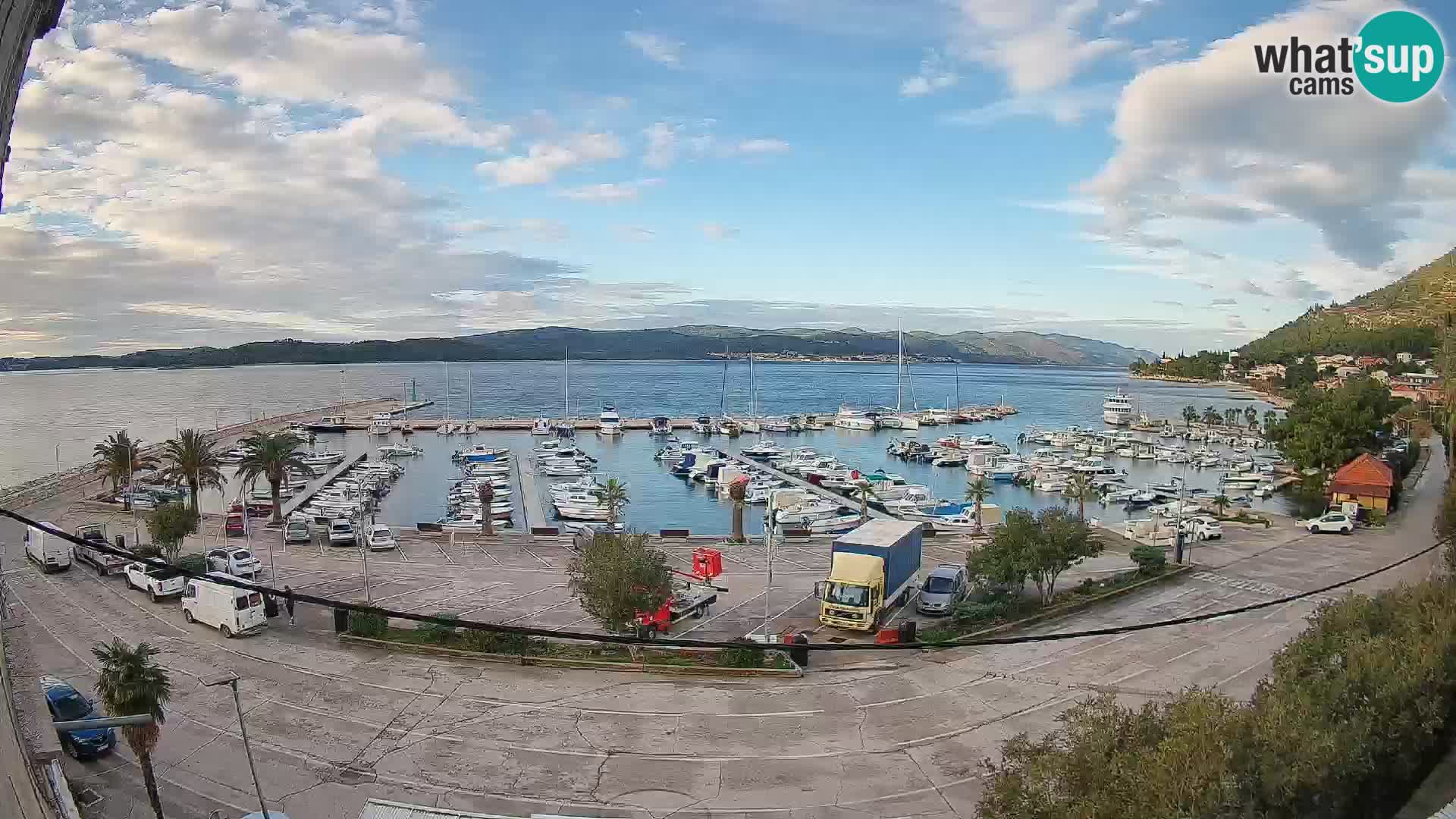 Webcam Orebić Uferpromenade – Fähre nach Korčula Live