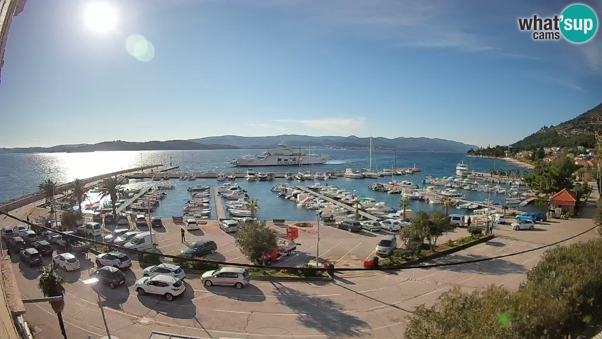 Webcam Orebić Uferpromenade – Fähre nach Korčula Live