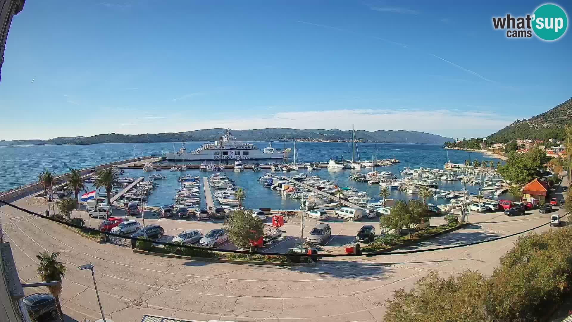 Webcam Orebić Uferpromenade – Fähre nach Korčula Live