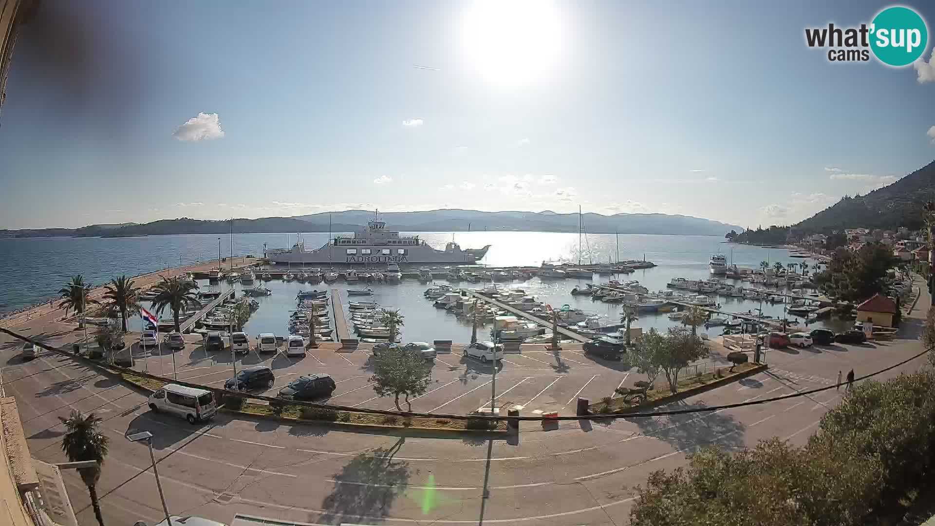 Webcam Orebić Riva – Ferry to Korčula Live