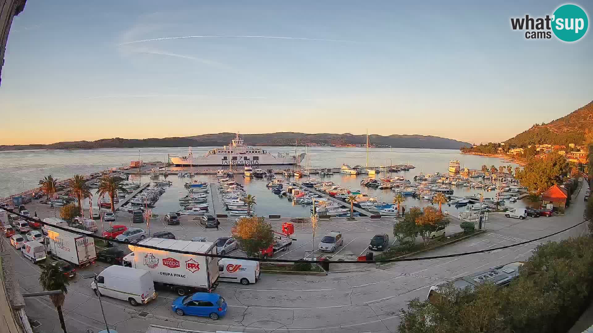 Webcam Orebić Uferpromenade – Fähre nach Korčula Live