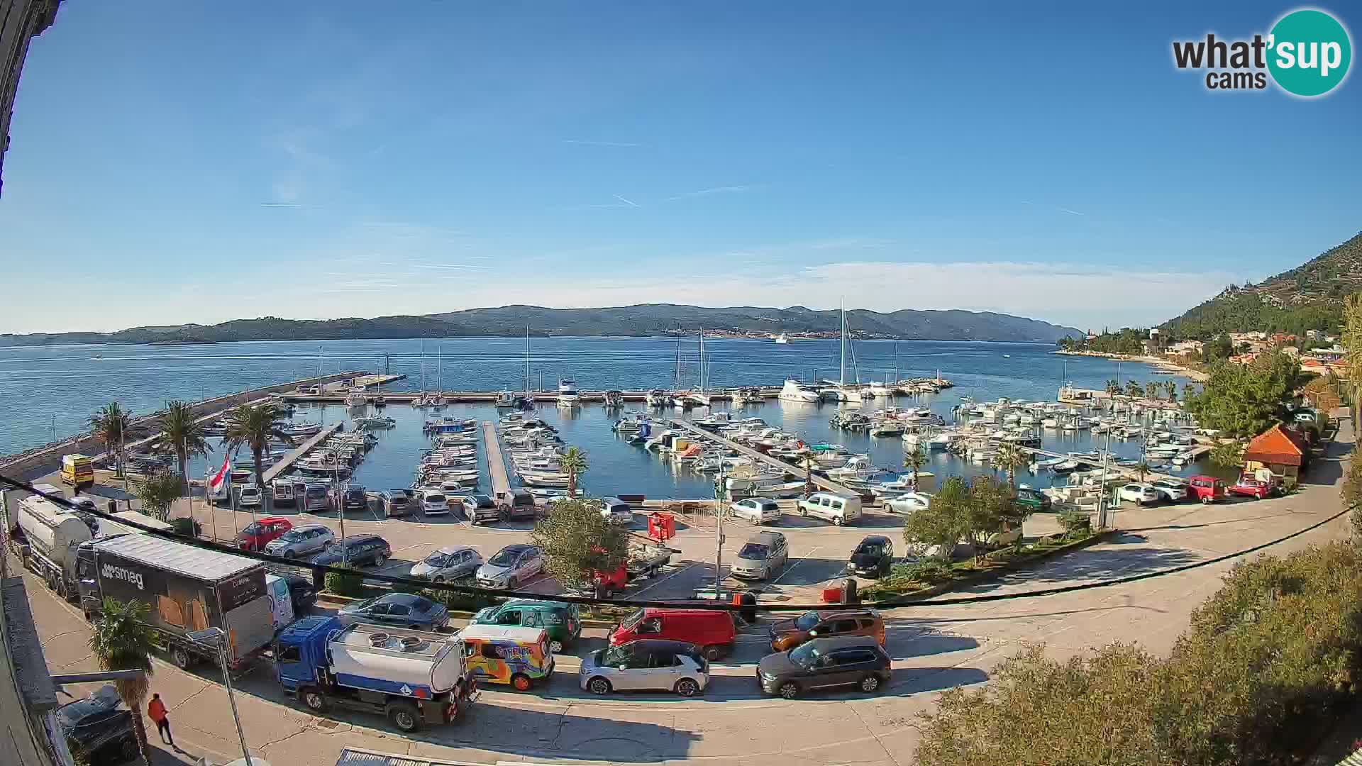 Webcam Orebić Uferpromenade – Fähre nach Korčula Live
