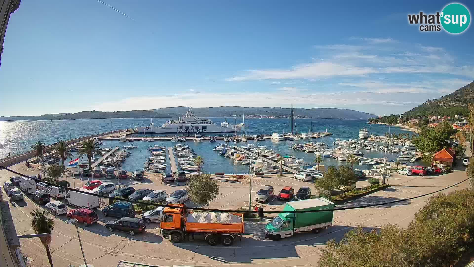 Webcam Orebić Riva – Ferry to Korčula Live