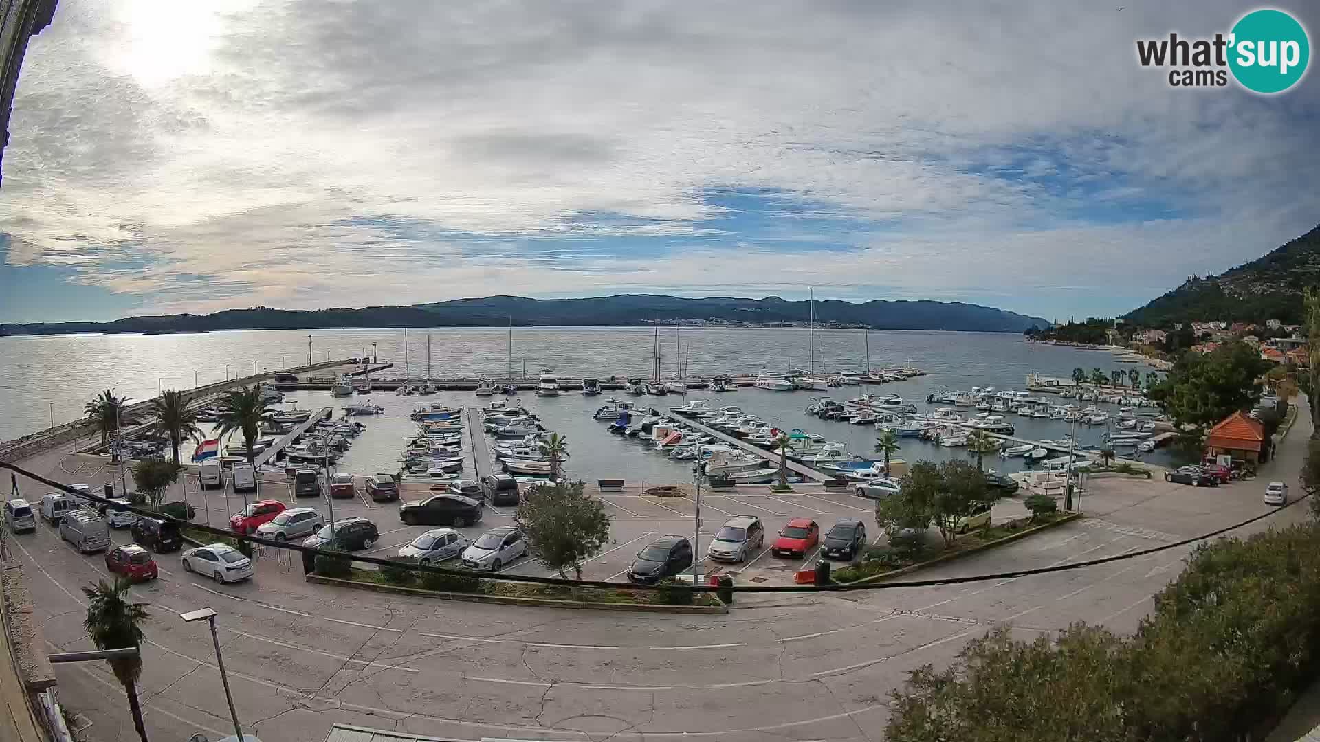 Webcam Orebić Uferpromenade – Fähre nach Korčula Live