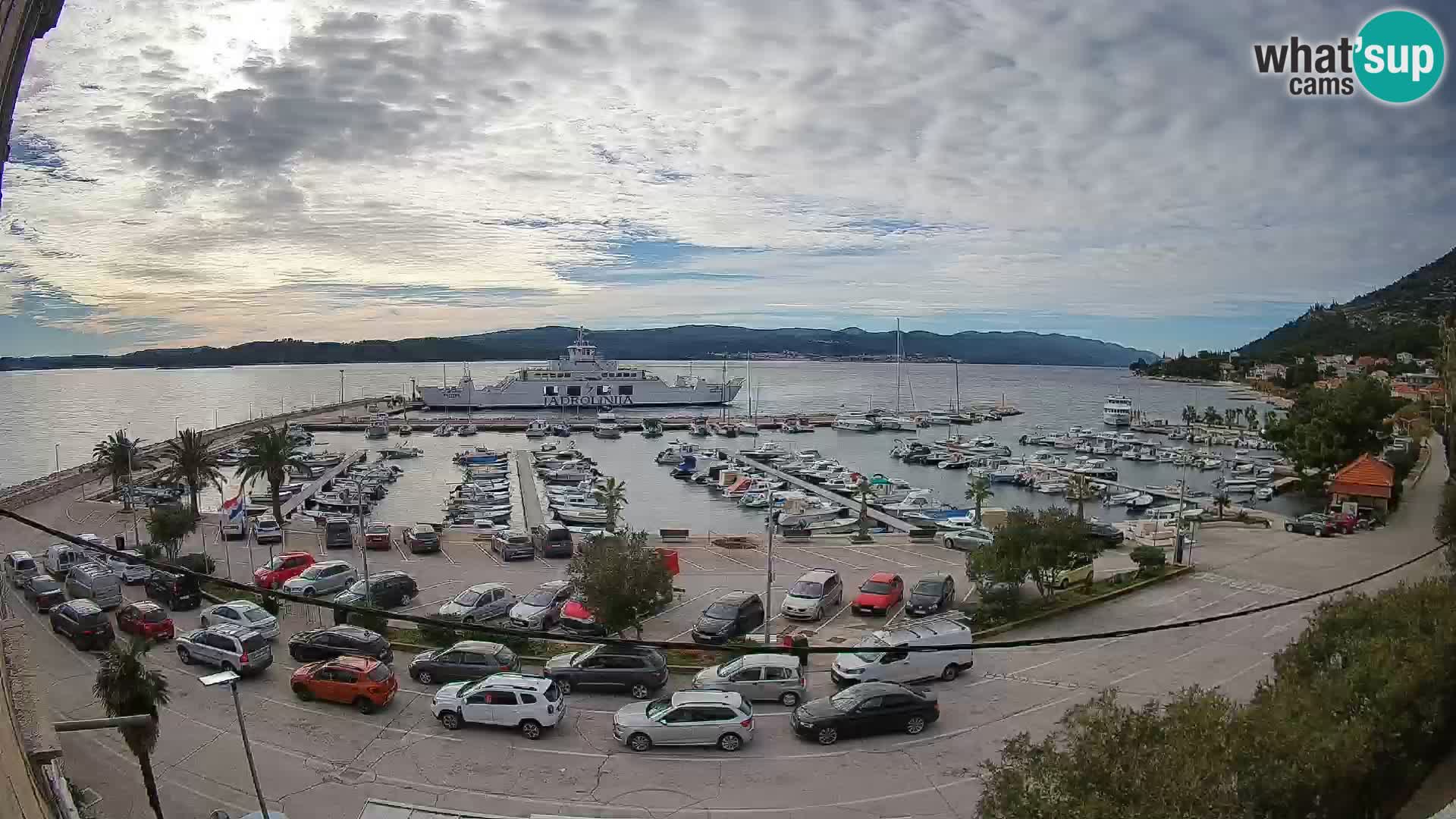 Webcam Orebić Uferpromenade – Fähre nach Korčula Live