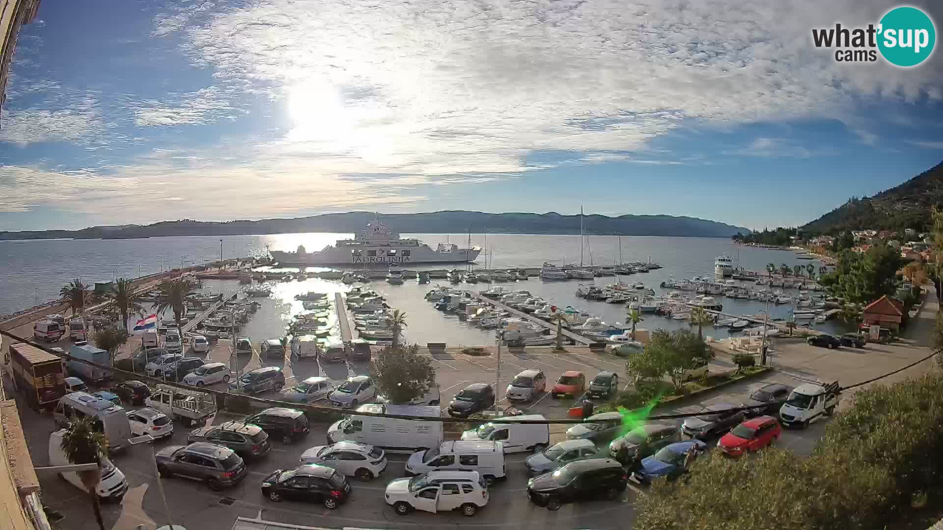 Webcam Orebić Uferpromenade – Fähre nach Korčula Live