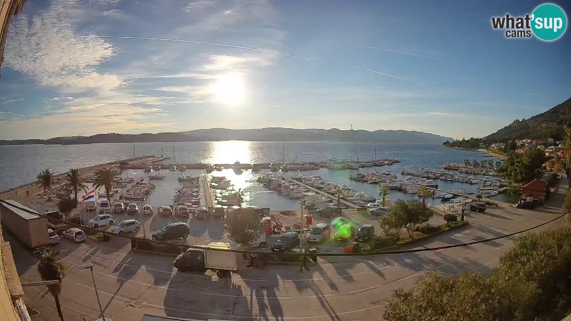 Spletna kamera Orebić Riva – Trajekt za Korčulo v živo